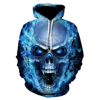 3D Skull Hættetrøjer Herre / kvinder Hoody Sweatshirts