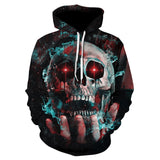 3D Skull Hættetrøjer Herre / kvinder Hoody Sweatshirts