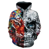 3D Skull Hættetrøjer Herre / kvinder Hoody Sweatshirts
