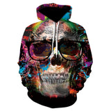 3D Skull Hættetrøjer Herre / kvinder Hoody Sweatshirts