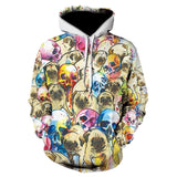 3D Skull Hættetrøjer Herre / kvinder Hoody Sweatshirts