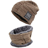 2-delt vinter beanie hat tørklæde sæt varmt