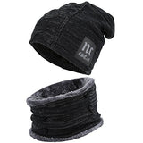 2-delt vinter beanie hat tørklæde sæt varmt