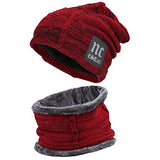 2-delt vinter beanie hat tørklæde sæt varmt