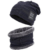 2-delt vinter beanie hat tørklæde sæt varmt